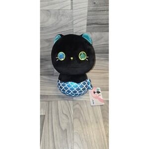 Mewaii Mermaid Cat Plush Stuffed Animal Toy Black 9" Mercat